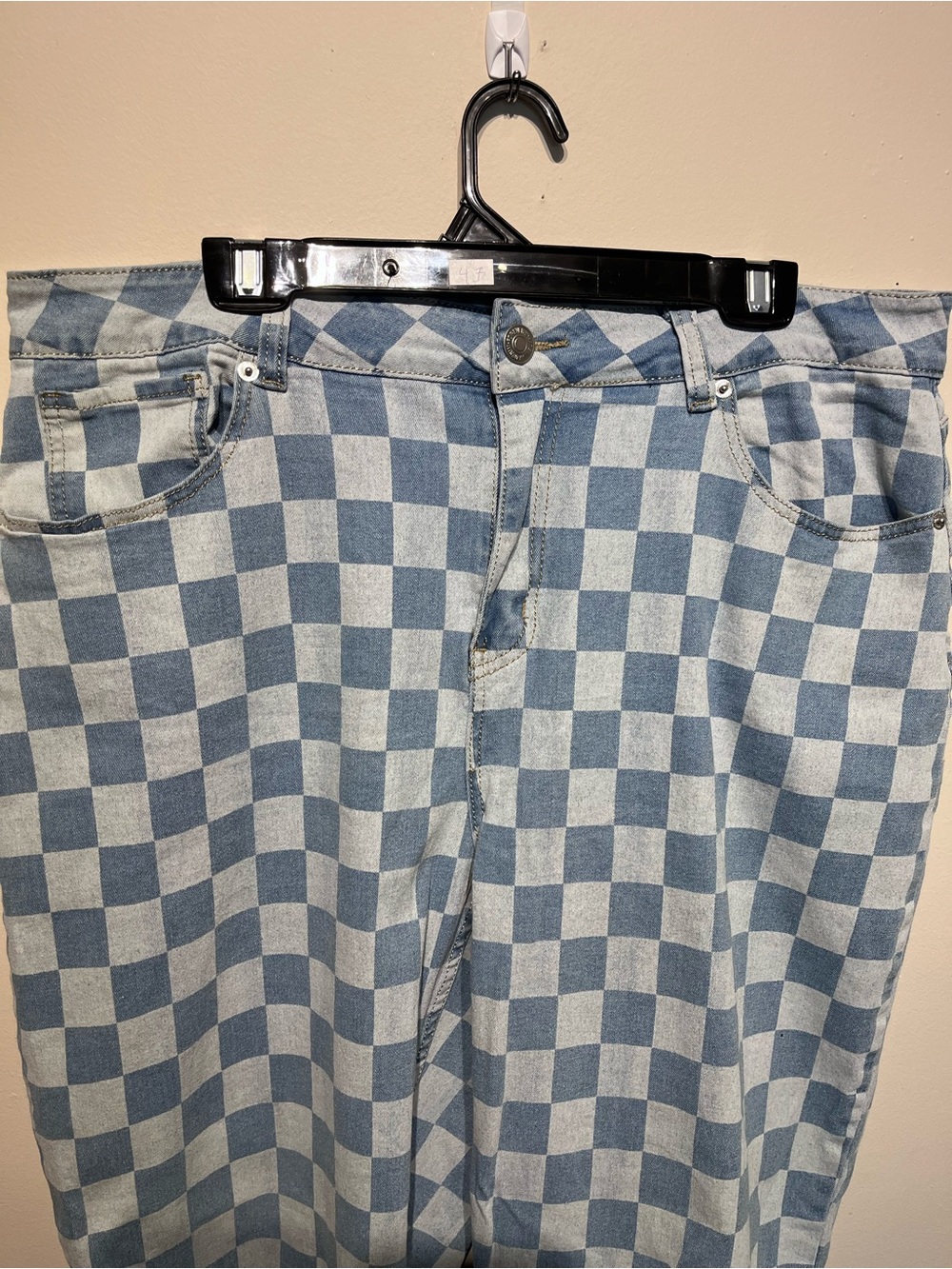Forever 21 Checkered Denim Jeans - Picture 3 of 6